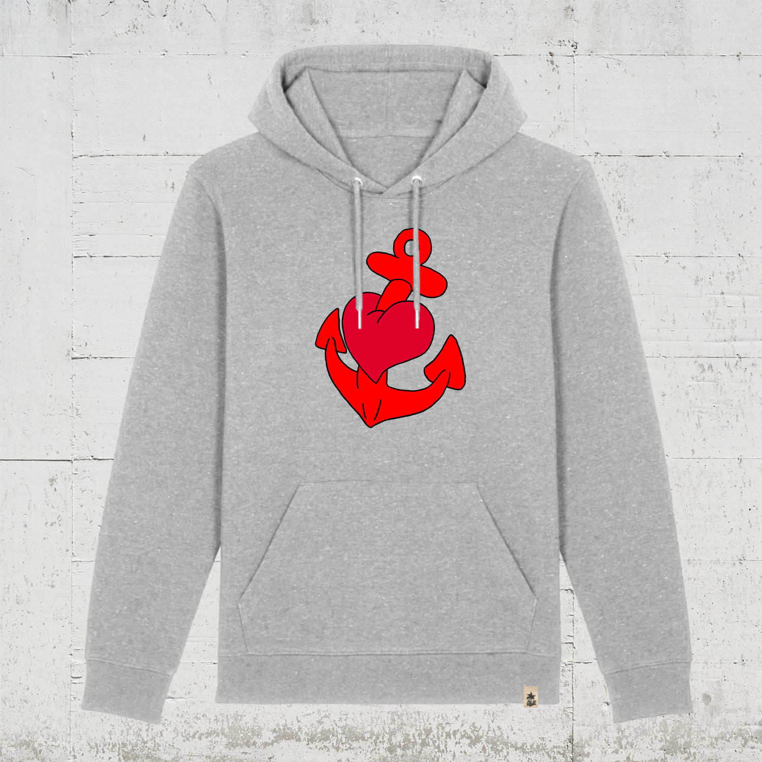 Anker groß | Bio Hoodie unisex heather grey