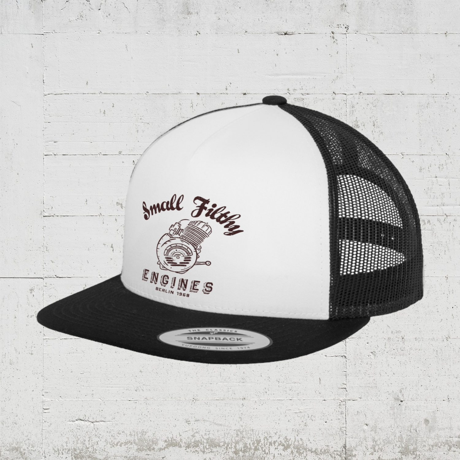 SFE moto76co | Trucker Cap front - black wihte black