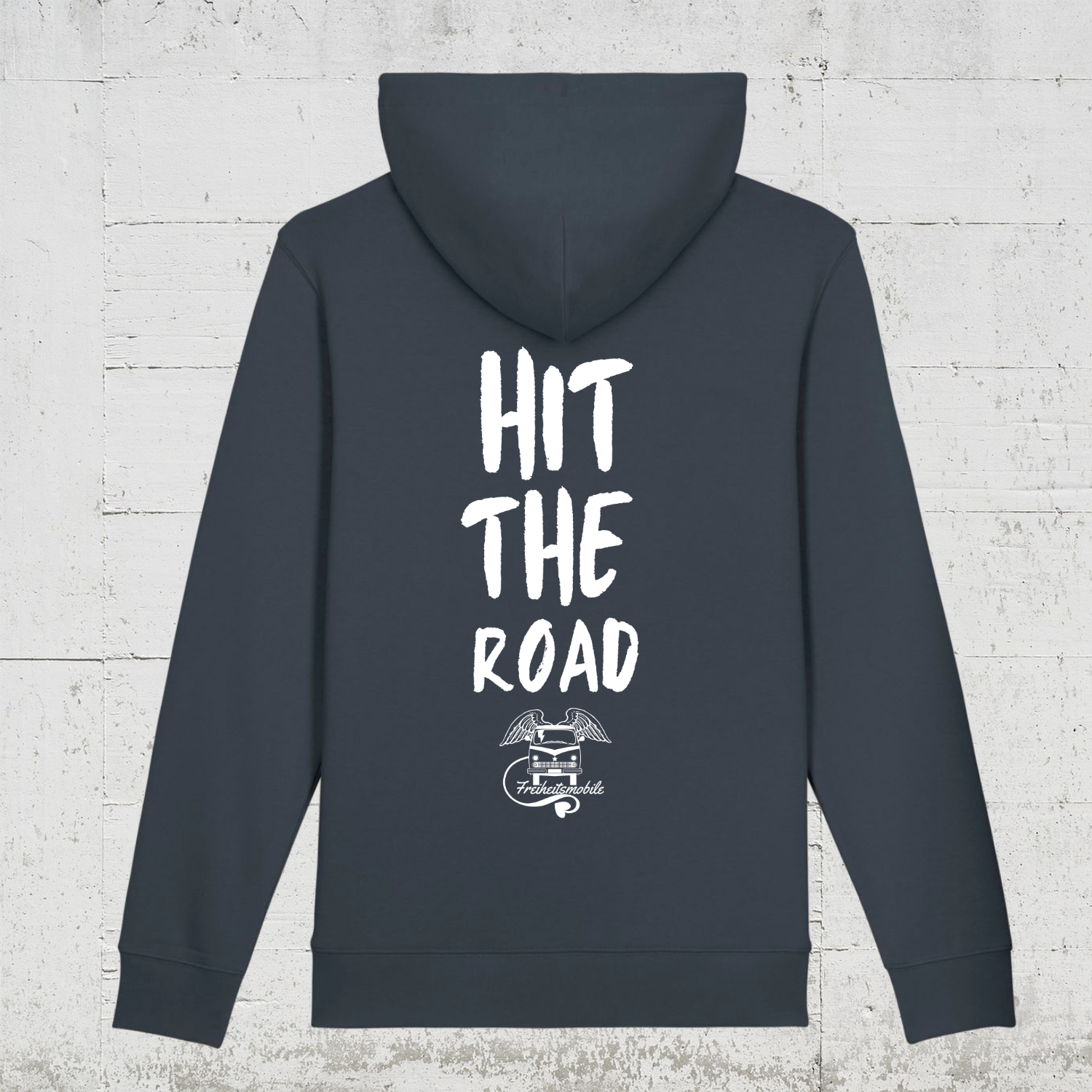 Freiheitsmobile Hit The Road | Hoodie unisex back - india ink grey