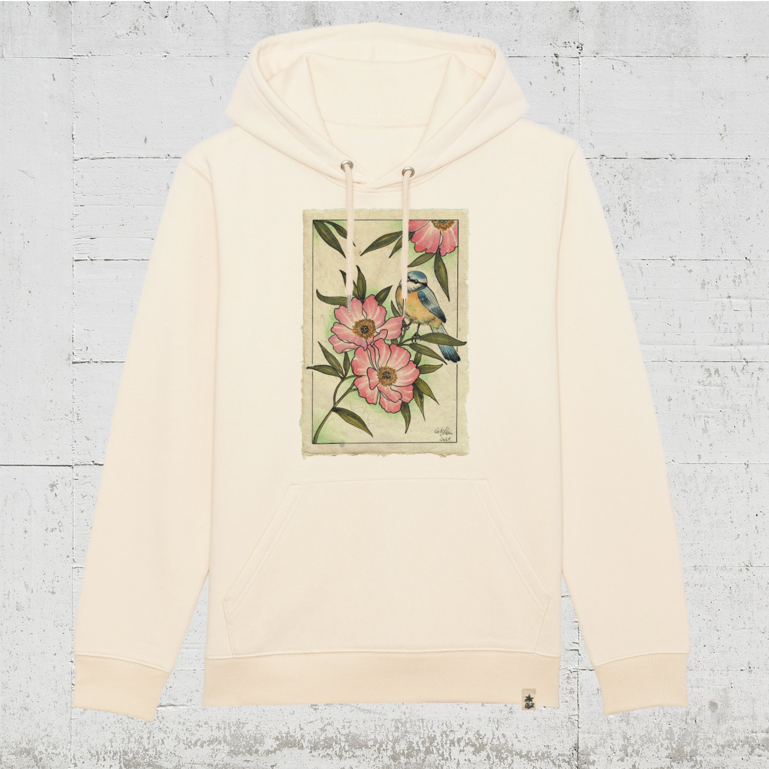 Cutekarin - Blaumeise |  Bio Hoodie unisex HLP Artists natural raw