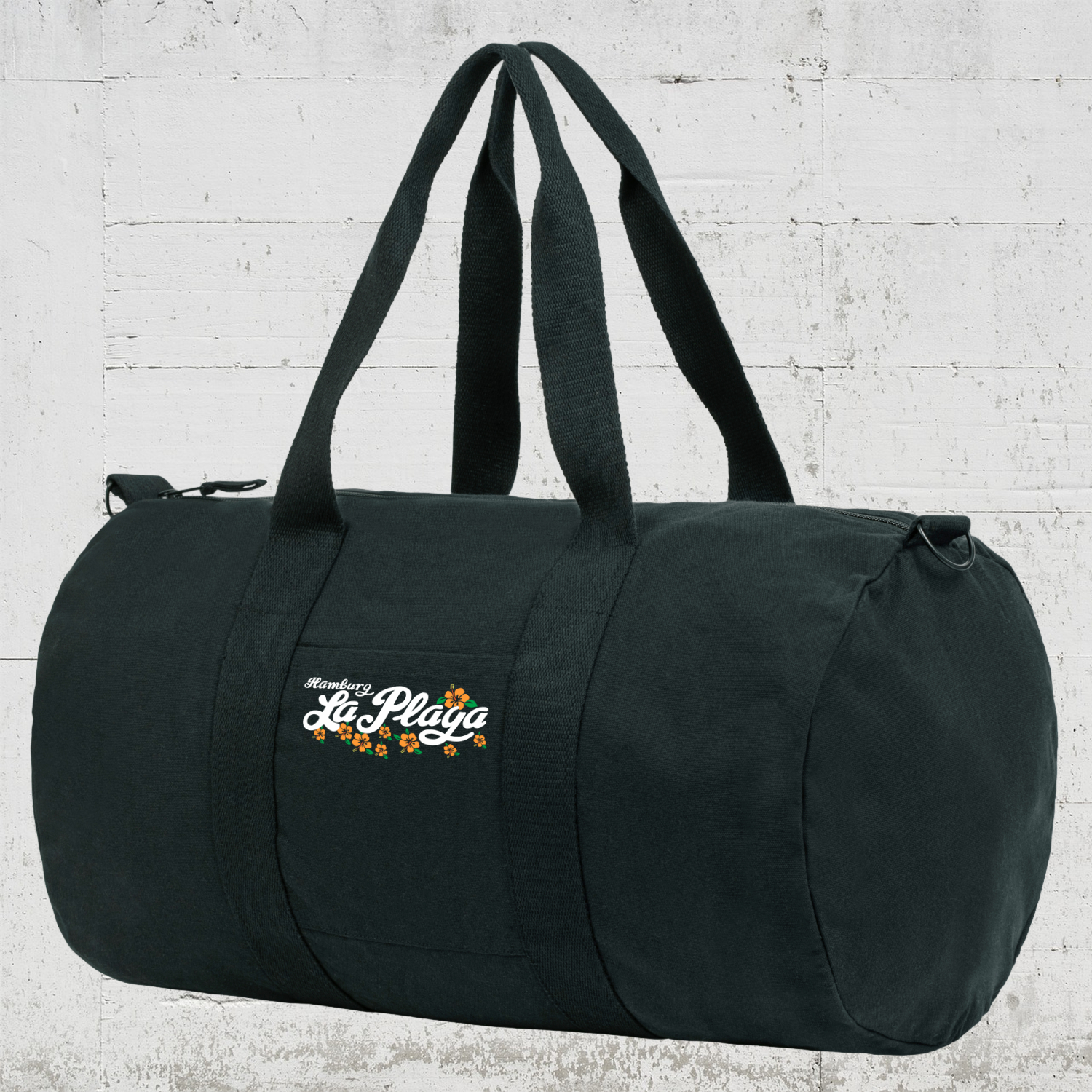 Signature Flower | Bio Duffle Bag - black