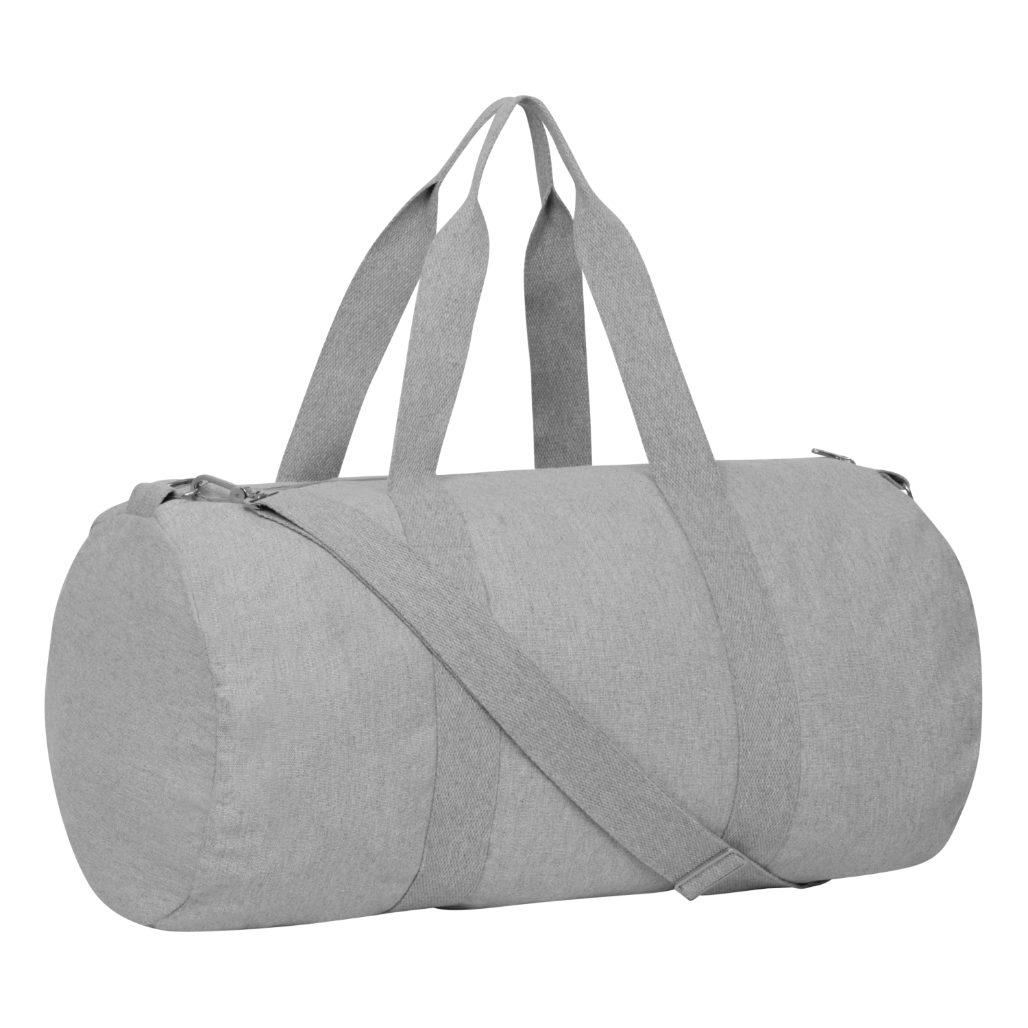 JRRS Duffle Bag  in heather grey mit Logo der Johann-Rieder Realschule Rosenheim