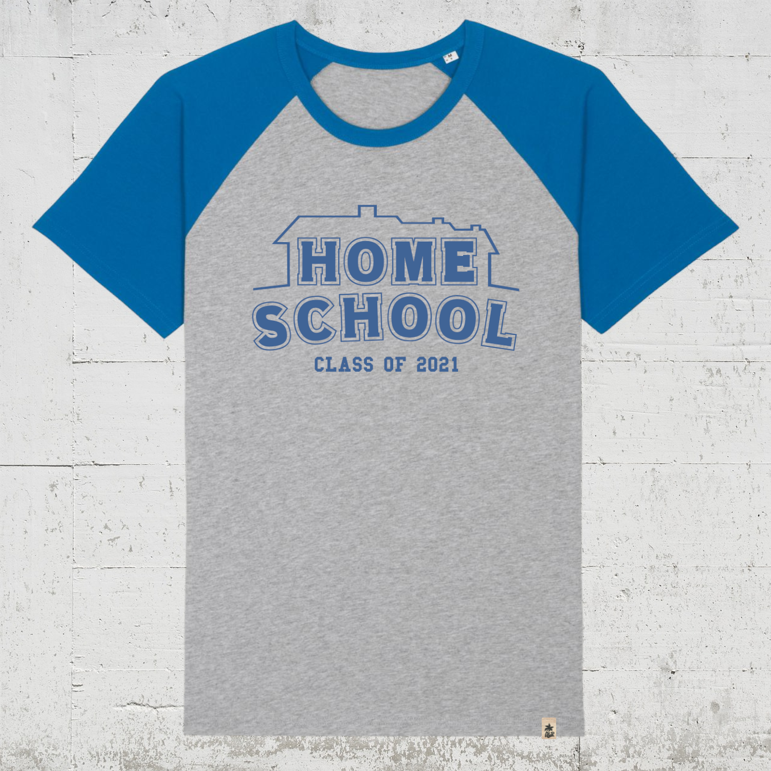 heather grey - royal blue