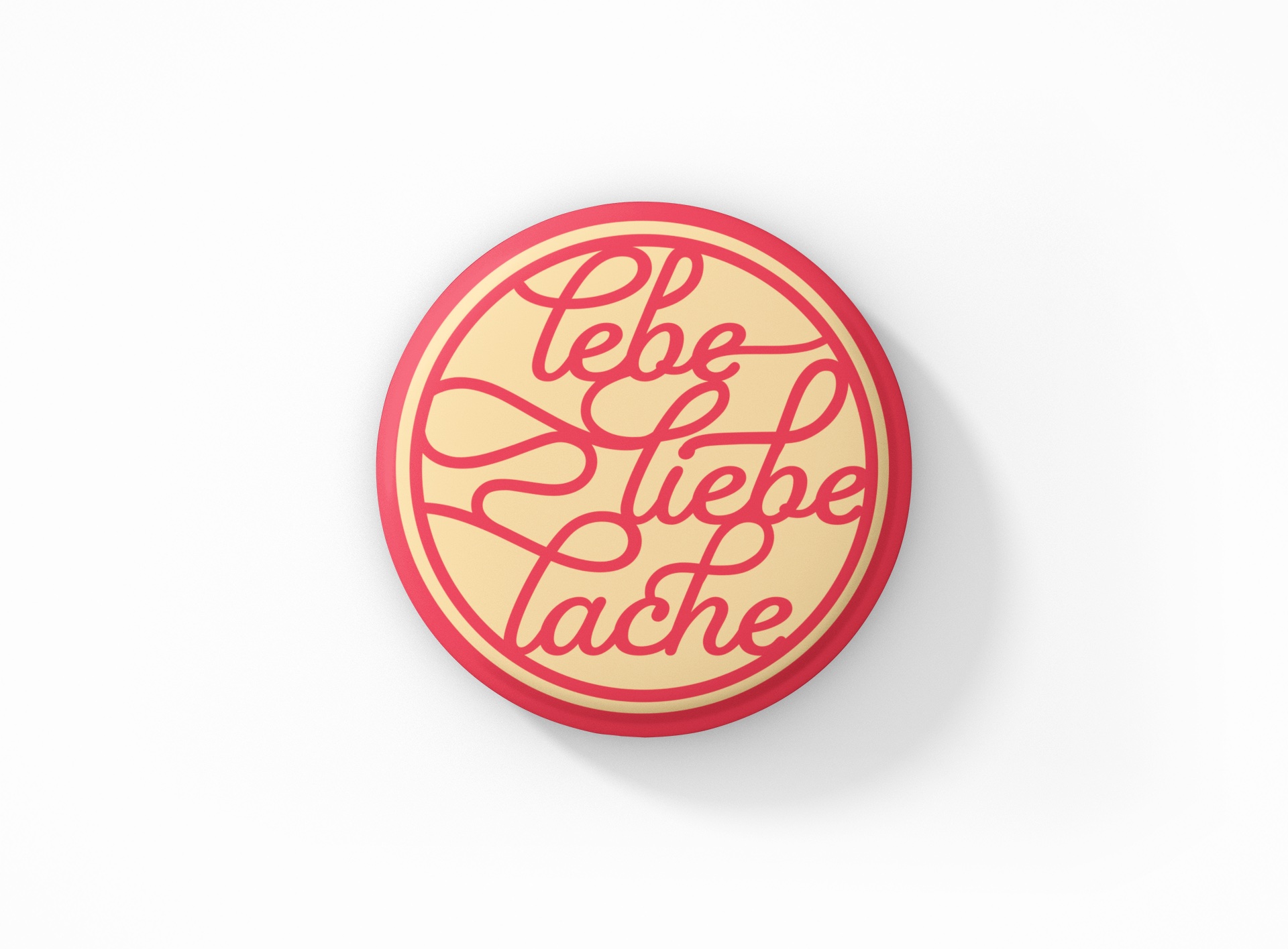 About Paper - lebe, liebe, lache | Button mit Nadel oder Magnet