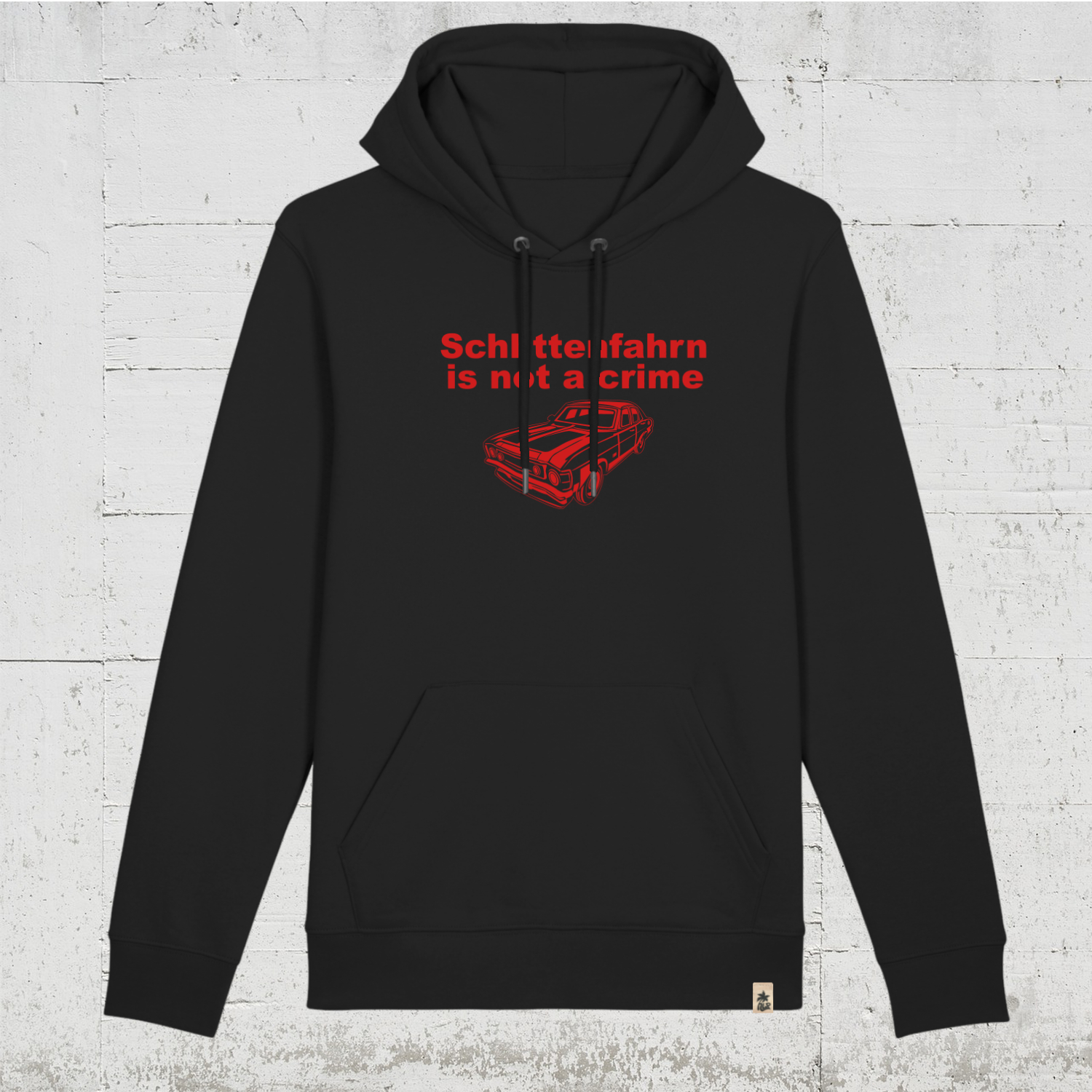 Schlittenfahrn is not a crime | Bio Hoodie unisex black