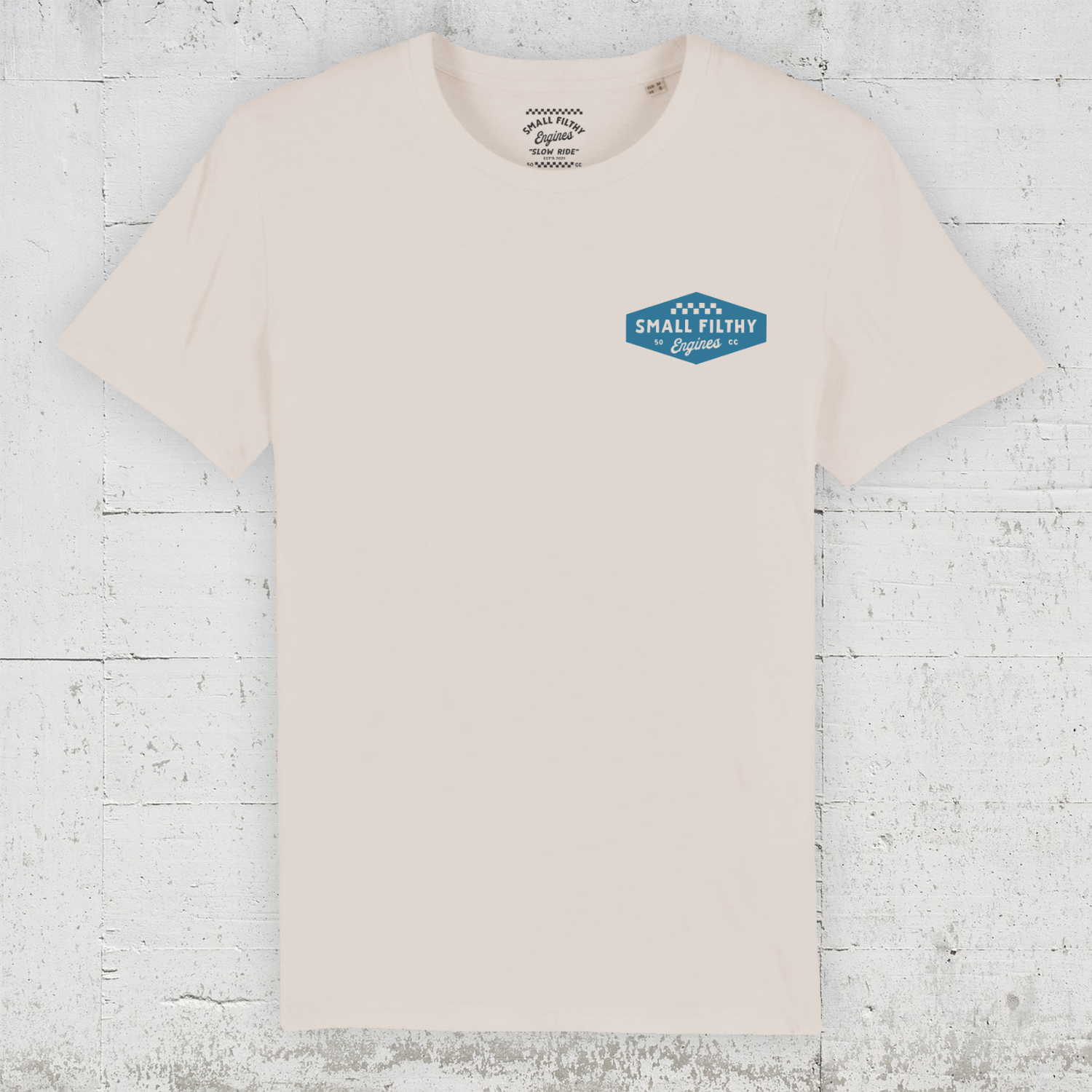 SFE - Logo | HLP Artists Bio T-Shirt Men front - vintage white