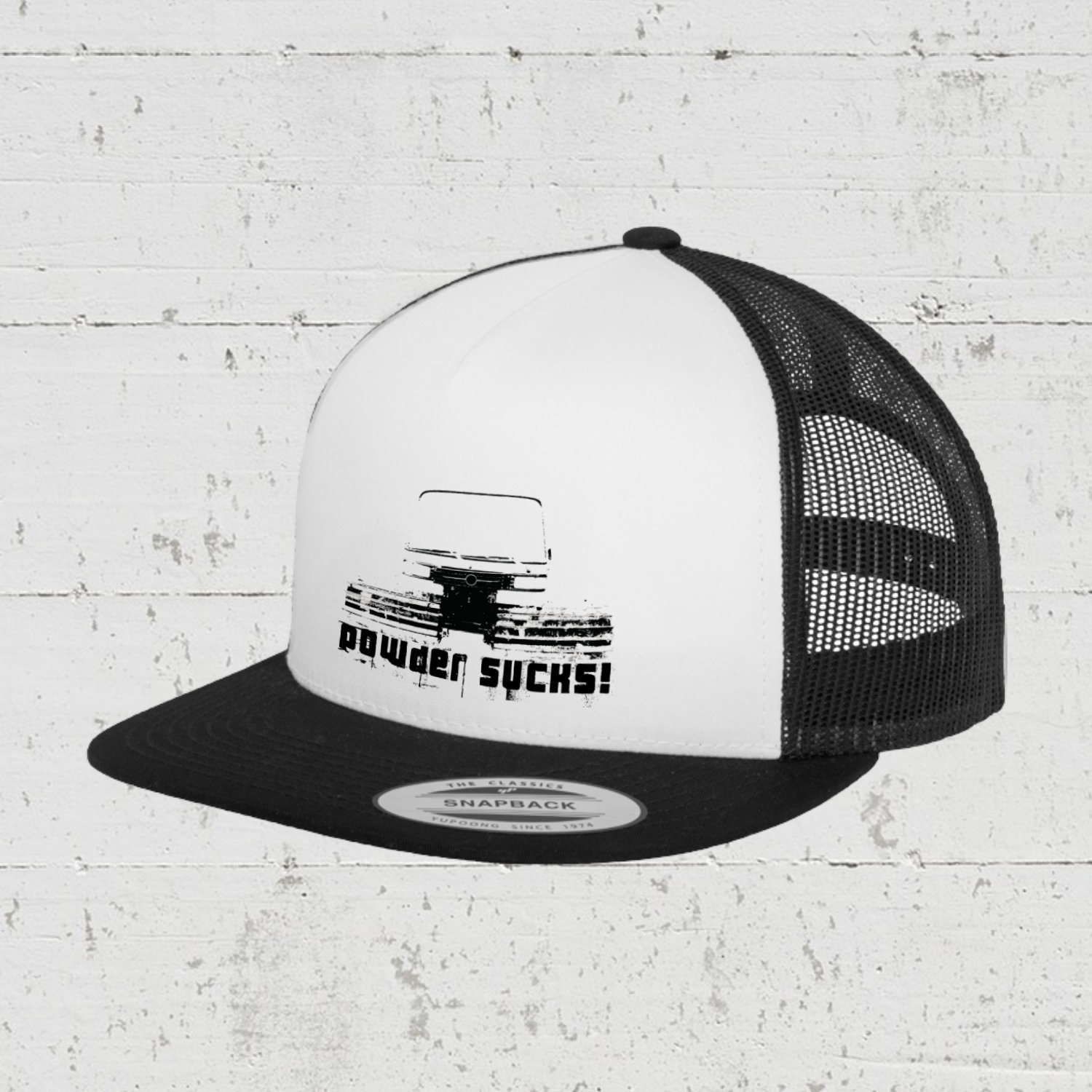 Powder Sucks | Trucker Cap - black white black