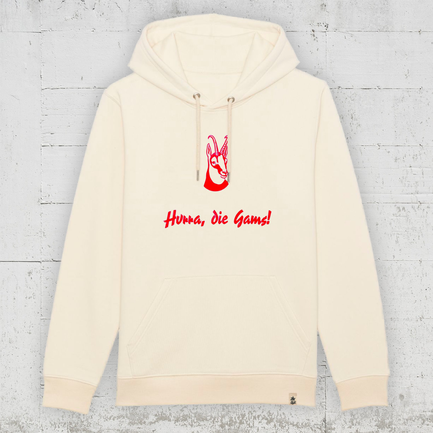 About Paper - Hurra die Gams | Bio Hoodie unisex HLP Artists natural raw