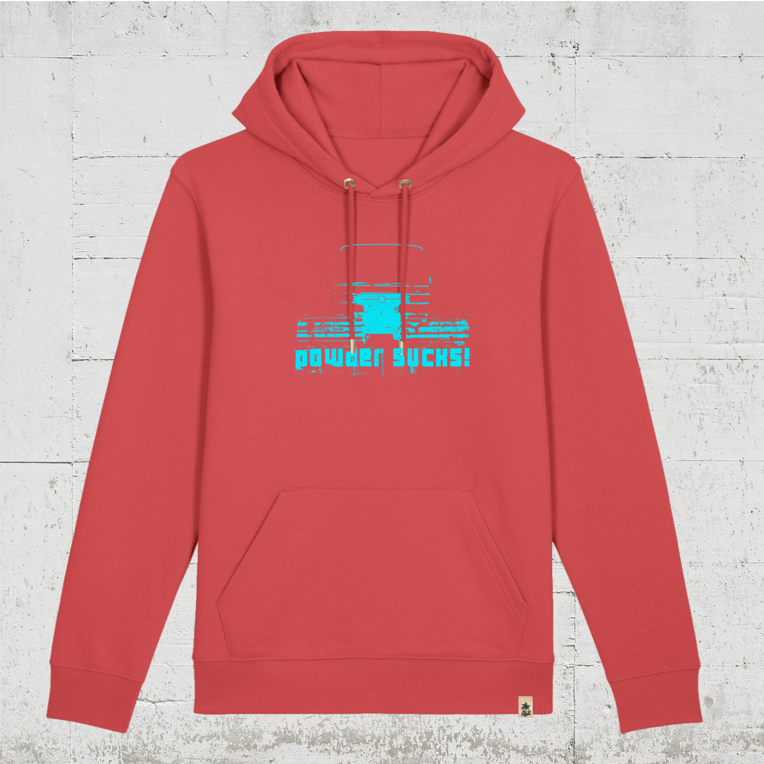 Powder Sucks | Hoodie unisex - organic - vegan - fairwear - carmine red - rot