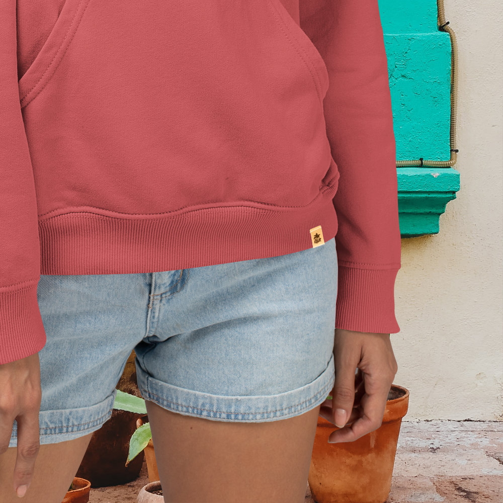 sad. music. happy. | Bio Hoodie unisex carmine red LabelDetail