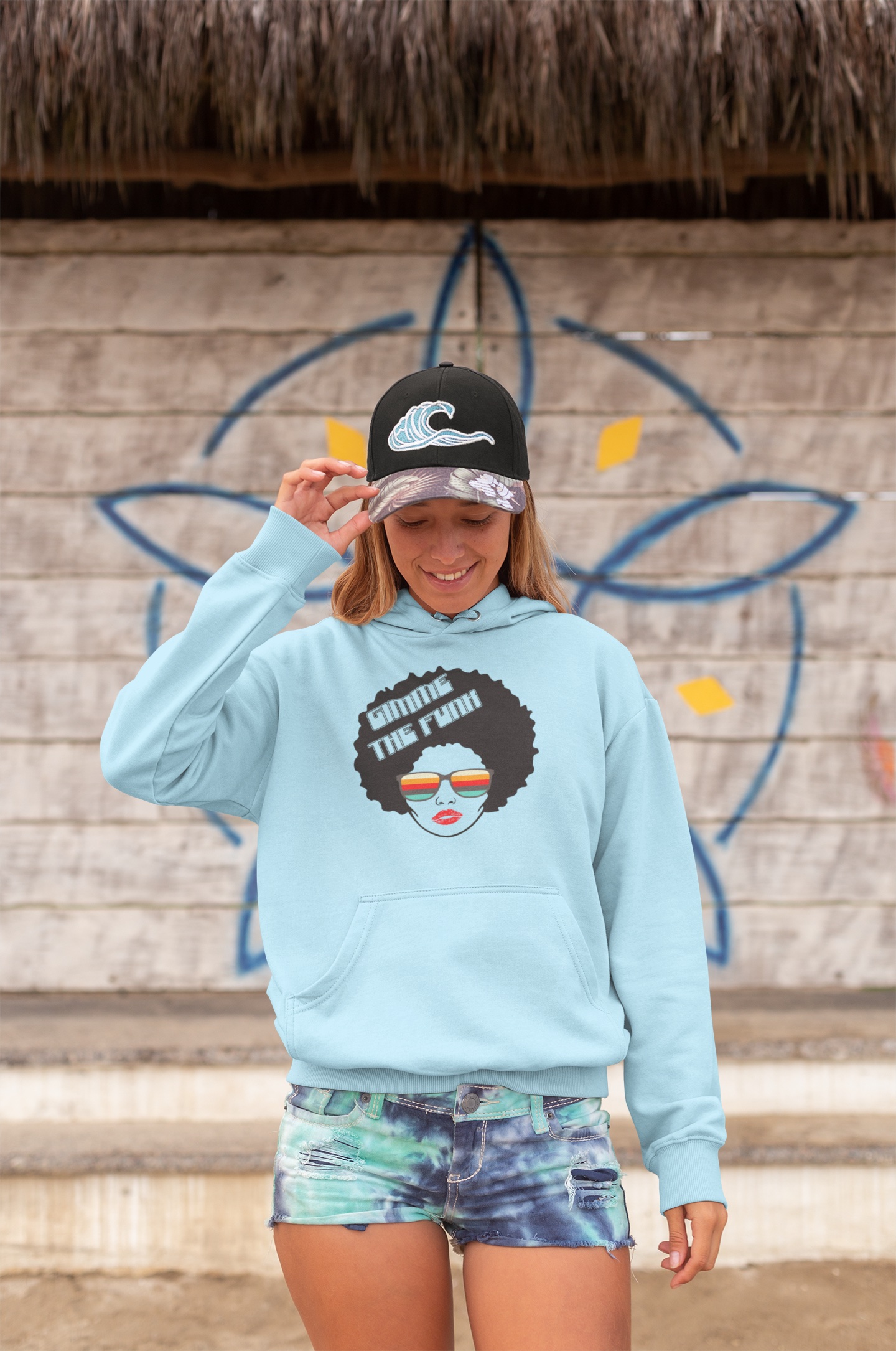 Mrs Funk | Bio Hoodie unisex Foto sky blue