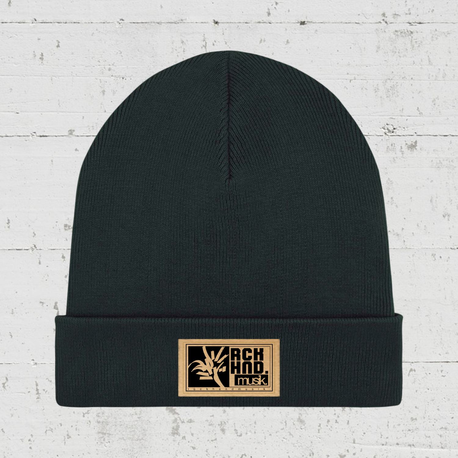 Rückhandmusik Logo | Bio Rib Beanie unisex