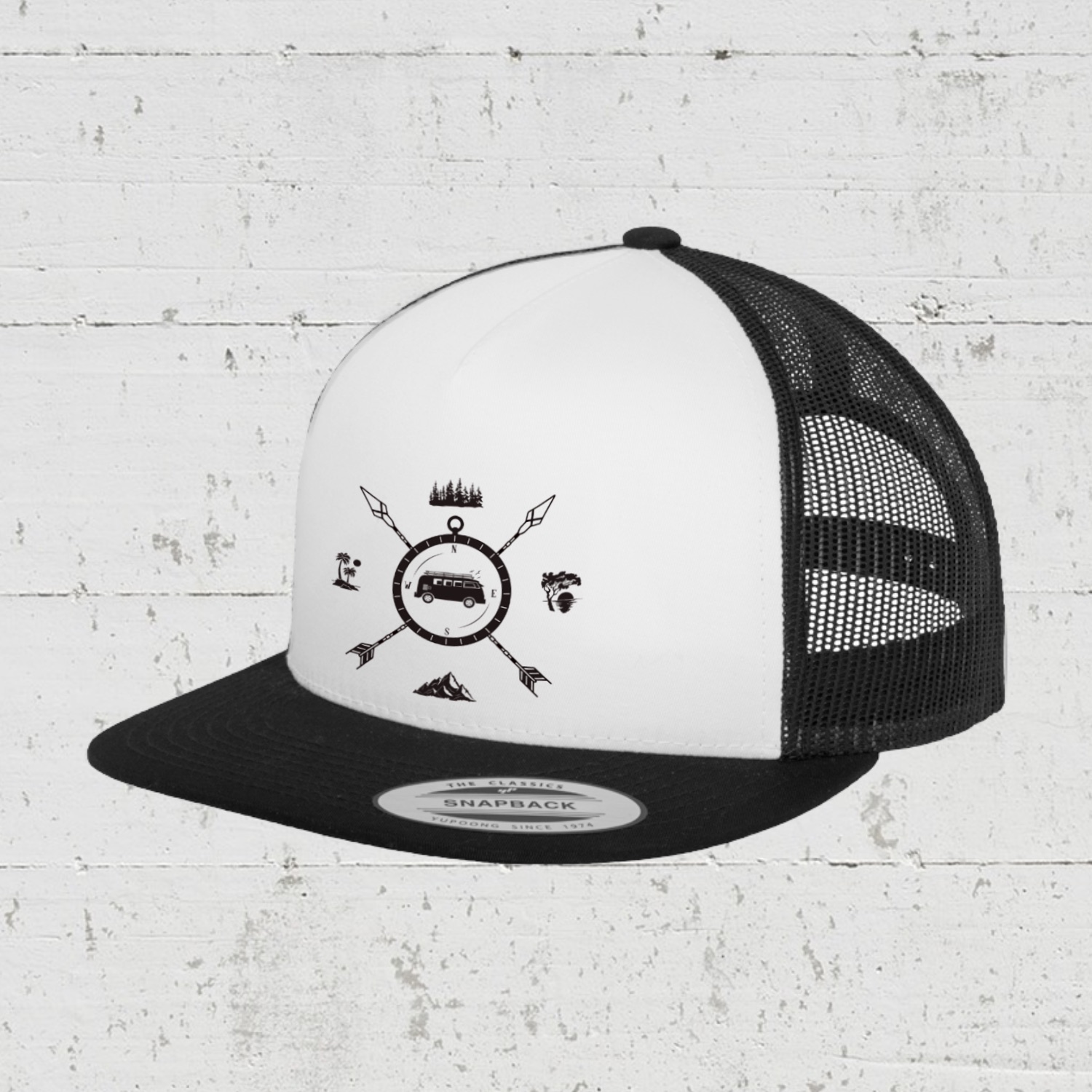 Van On Tour | Trucker Cap front - black white black