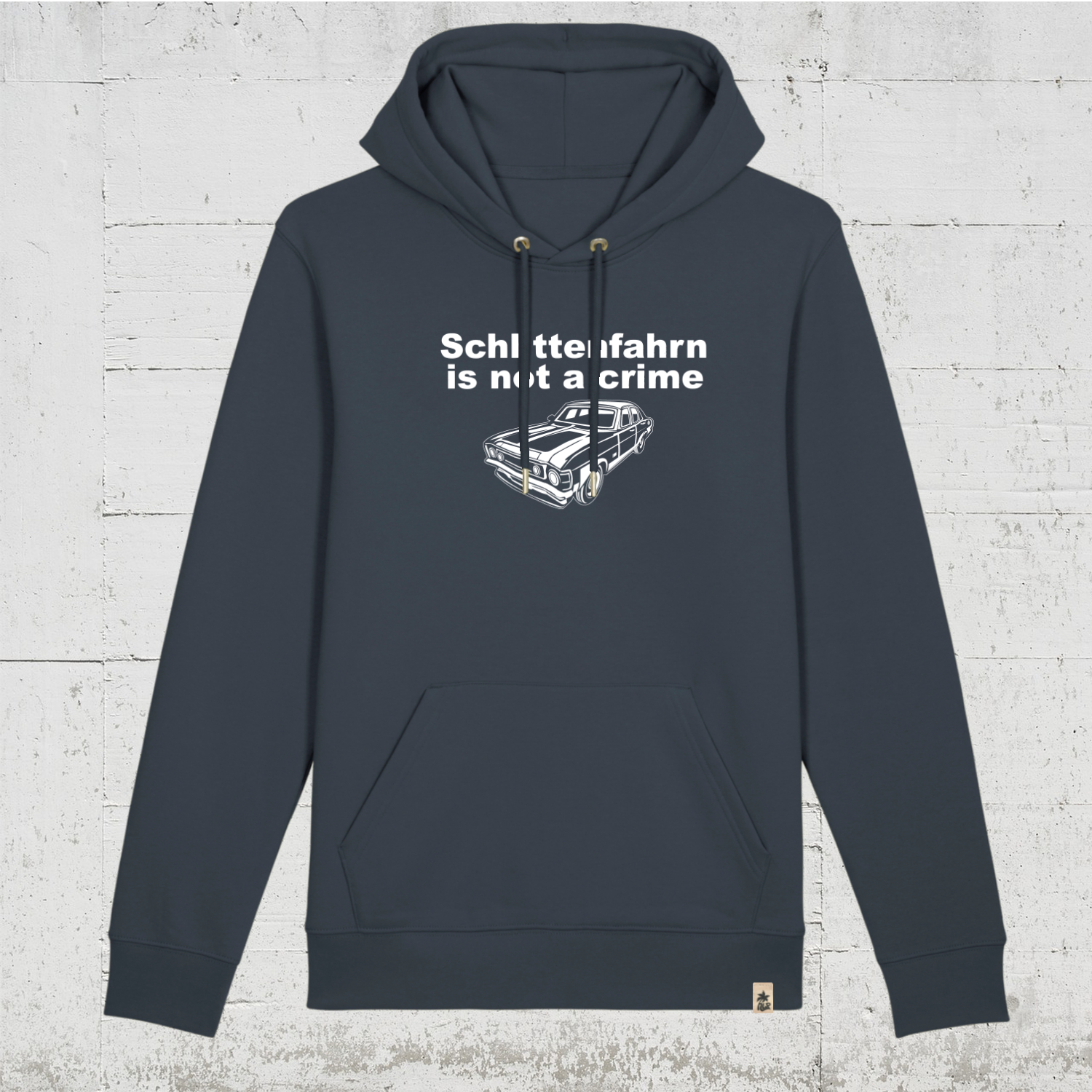 Schlittenfahrn is not a crime | Bio Hoodie unisex india ink grey